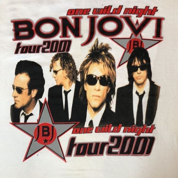 Rare Vintage Bon Jovi One Wild Night Concert Tour T-Shirt | 2-Sided | Large - Picture 2 of 9